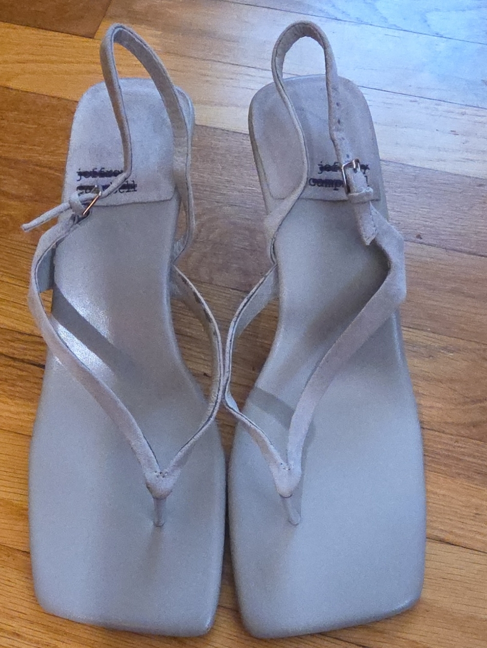 Jeffrey Campbell Devis Sandals Gray Suede Leather Kitten Heel - 7.5